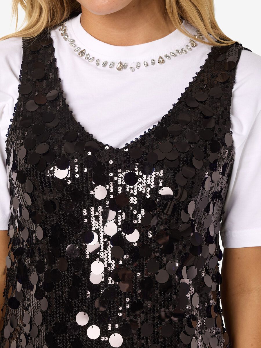 Carousel image - SEQUIN MINI DRESS, Black | 5