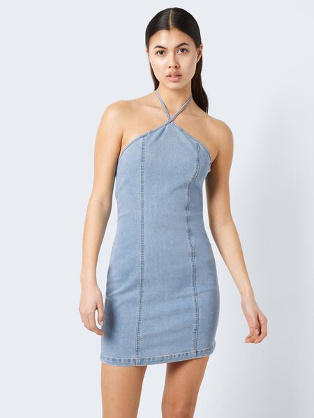 Noisy May HALTERNECK DENIM DRESS, Light Blue Denim, highres - 27025135_LightBlueDenim_007.jpg