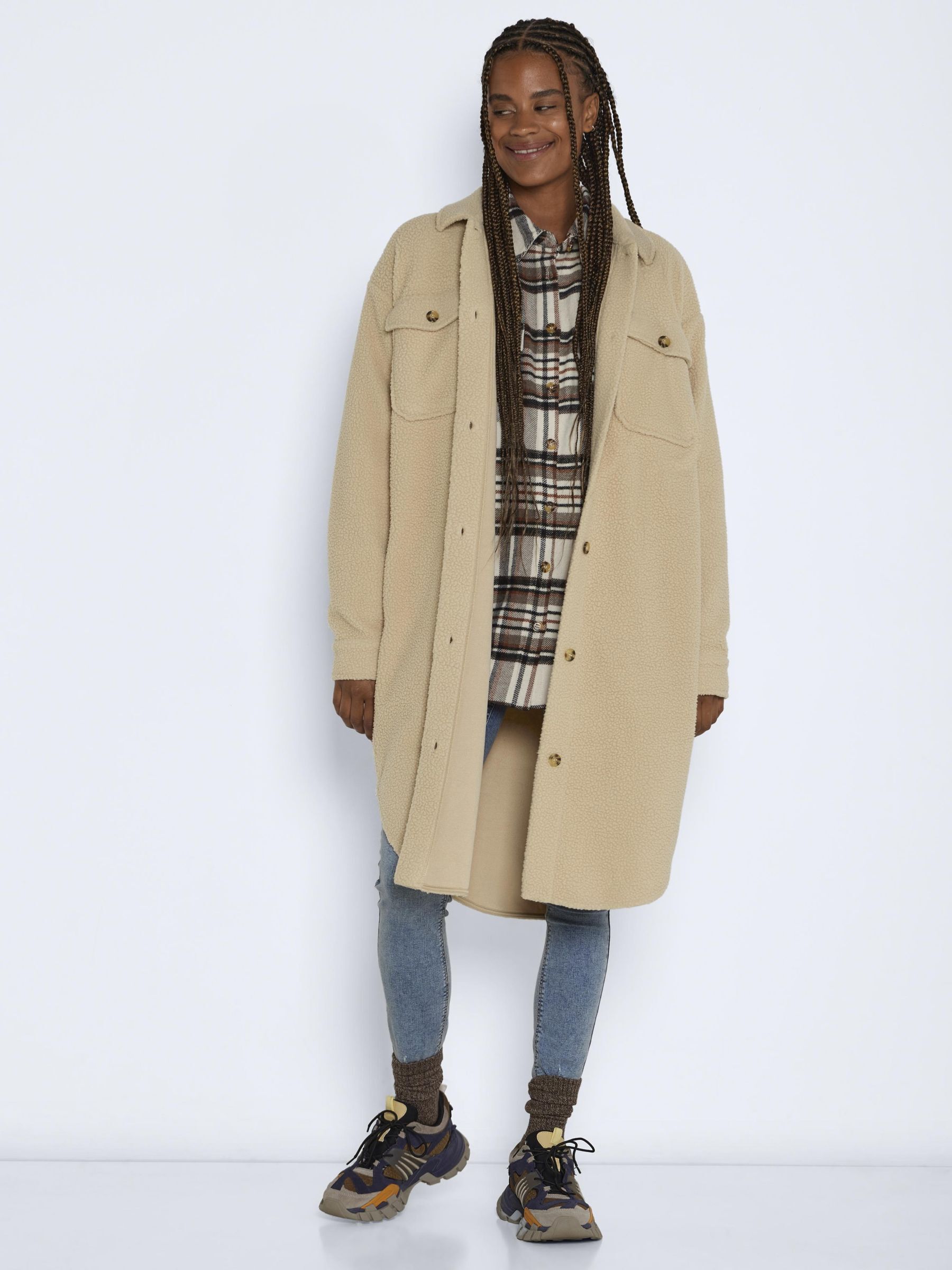 LONG EN TISSU DUVETEUX VESTE