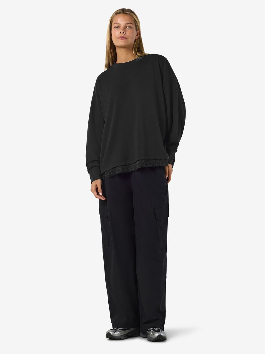 Carousel image - DENTELLE DÉCORATIVE SWEAT-SHIRT, Black | 4