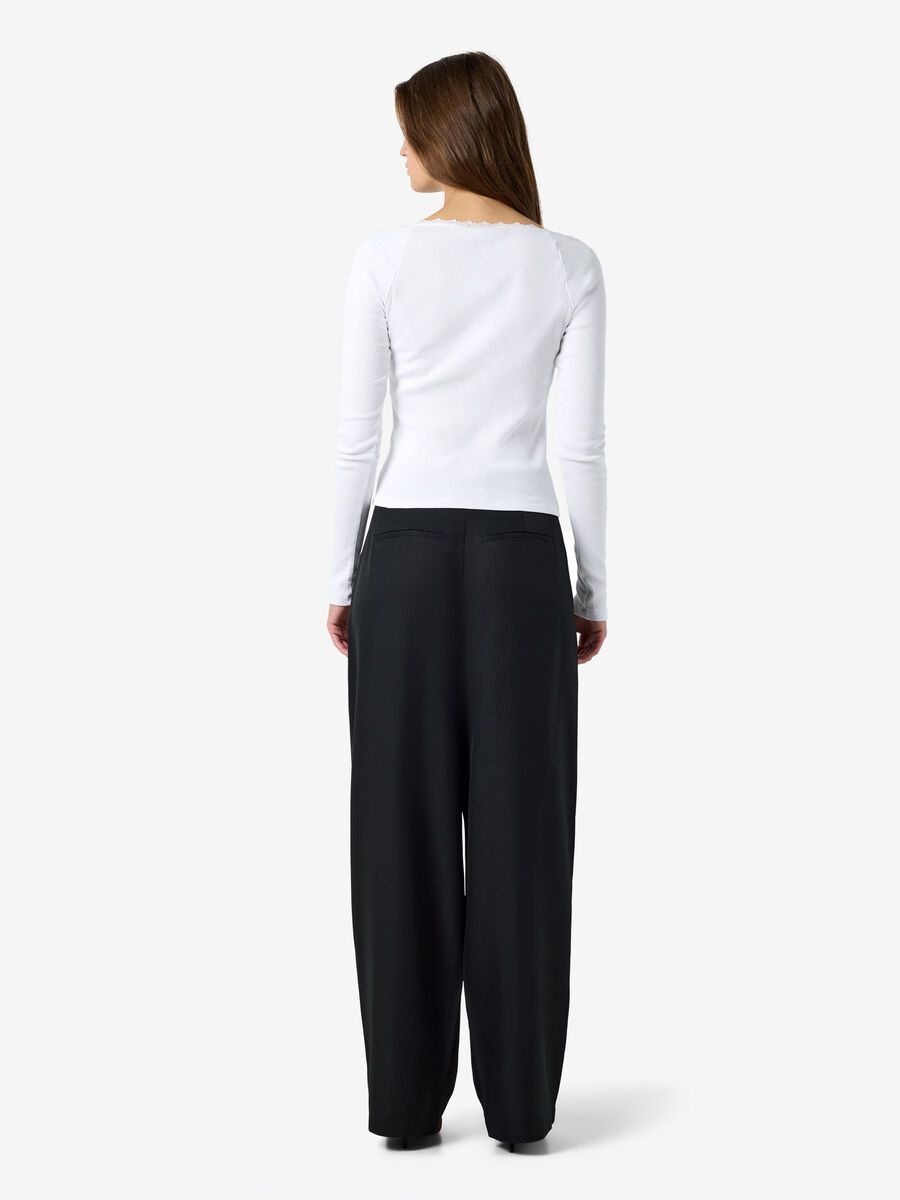 Carousel image - NMMAYA LONG SLEEVED TOP, Bright White | 3