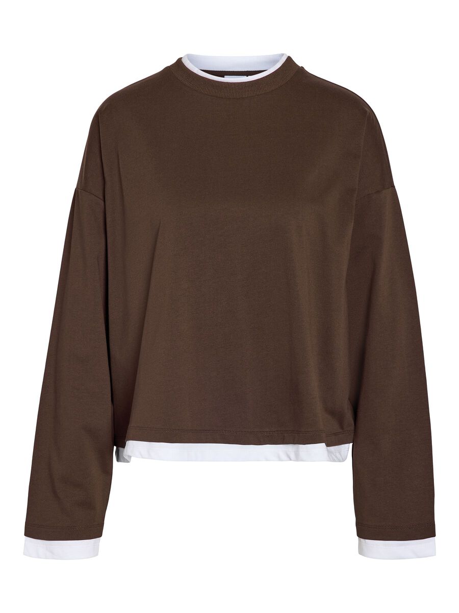 Carousel image 2 NMEMBER DOUBLE LAYER LONG SLEEVED TOP, Demitasse