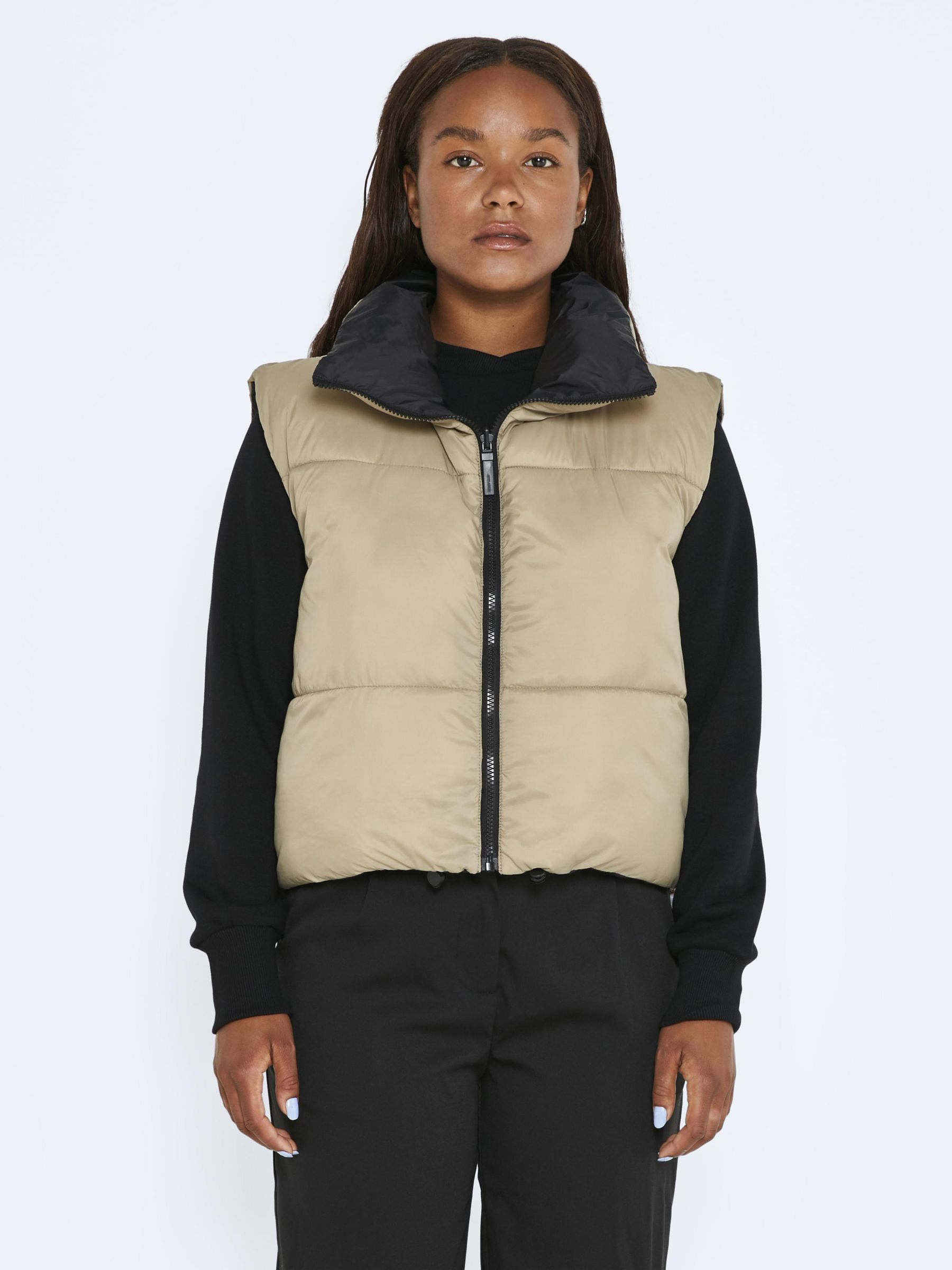 Black puffer bodywarmer store