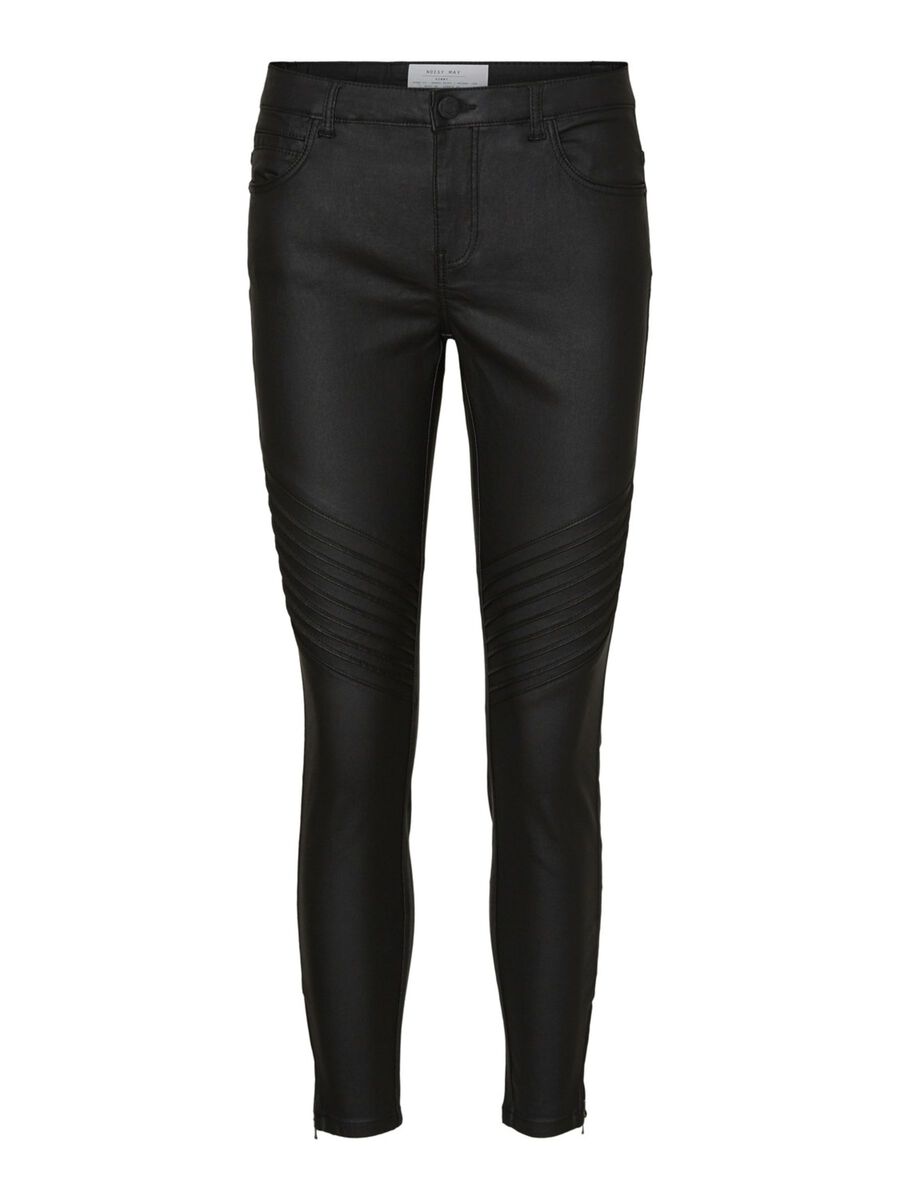 NMKIMMY NORMAL WAIST BIKER SKINNY FIT JEANS, Black, highres