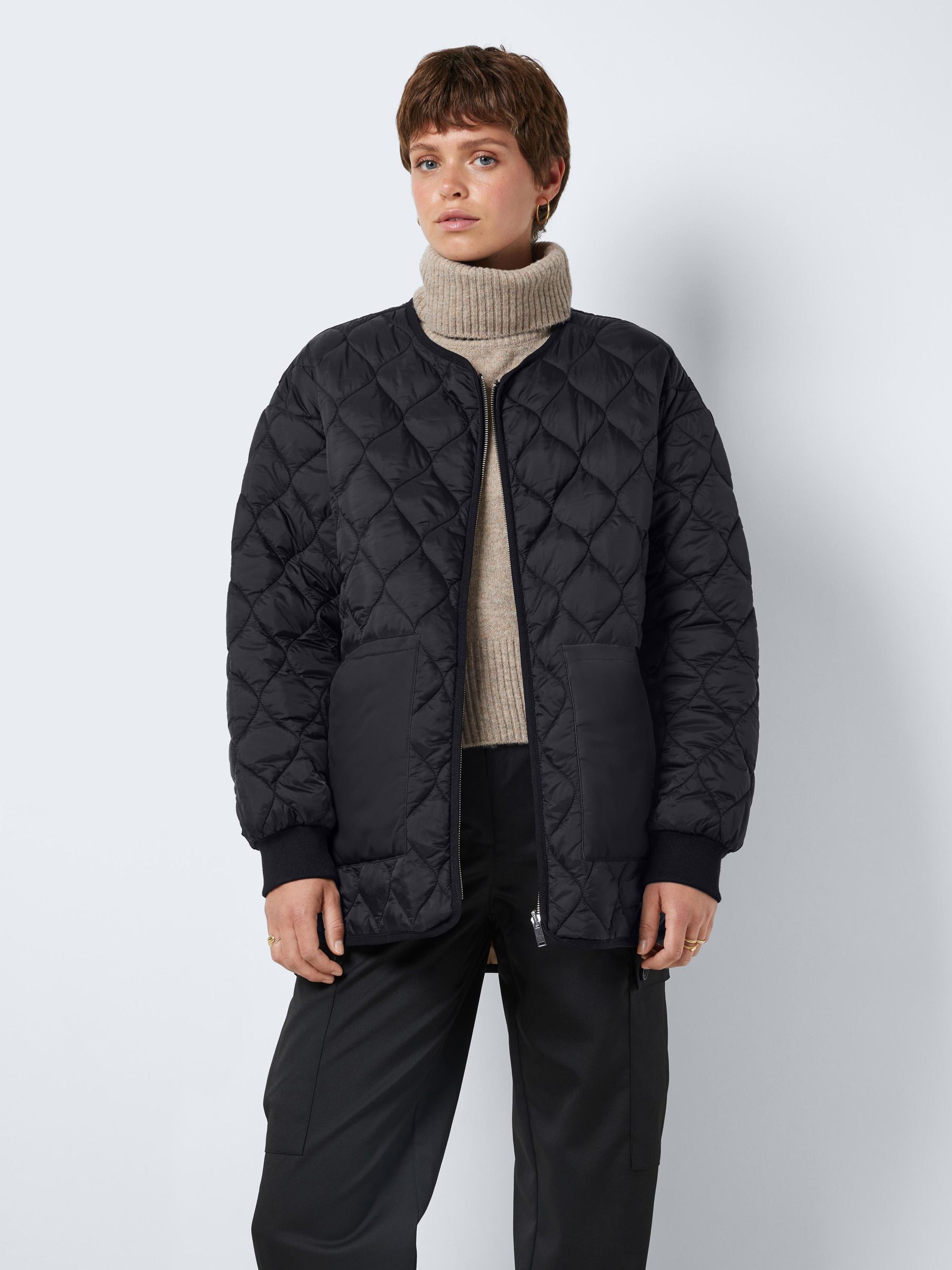 REVERSIBLE QUILTED JACKET Black NOISY MAY