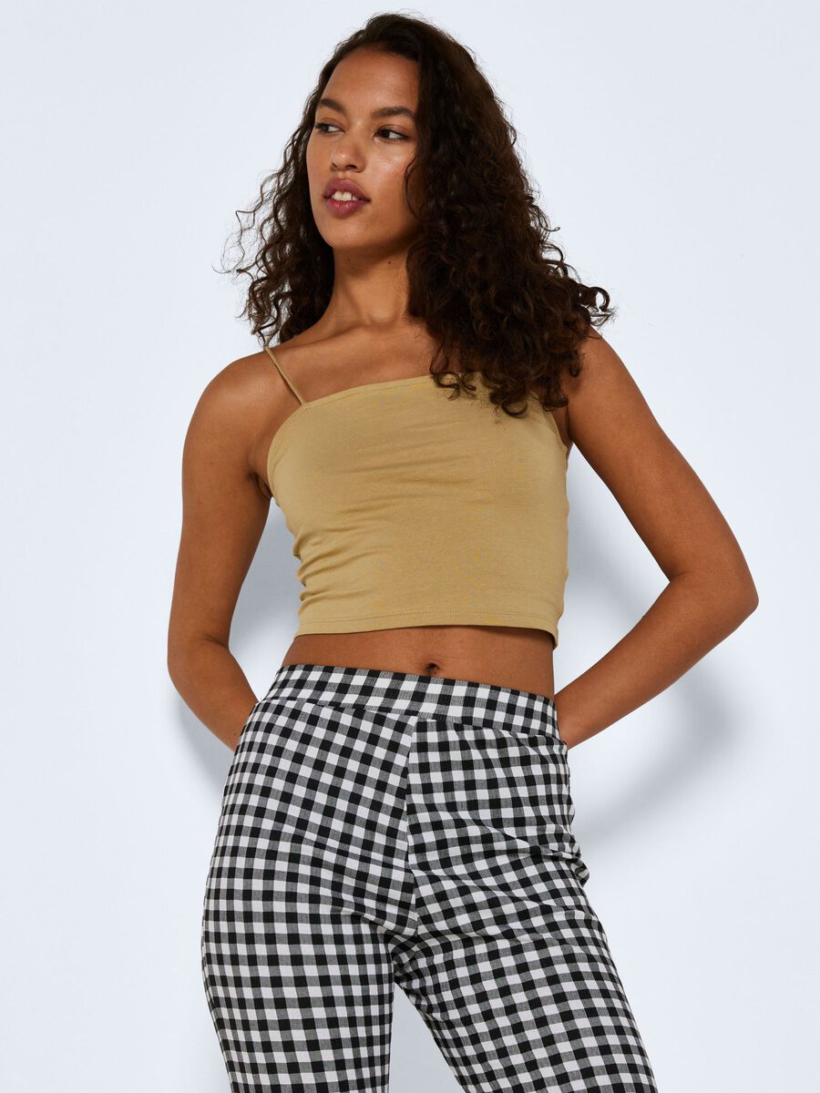 Noisy May CROPPED TOP UDEN ÆRMER, Khaki, highres - 27021940_Khaki_007.jpg