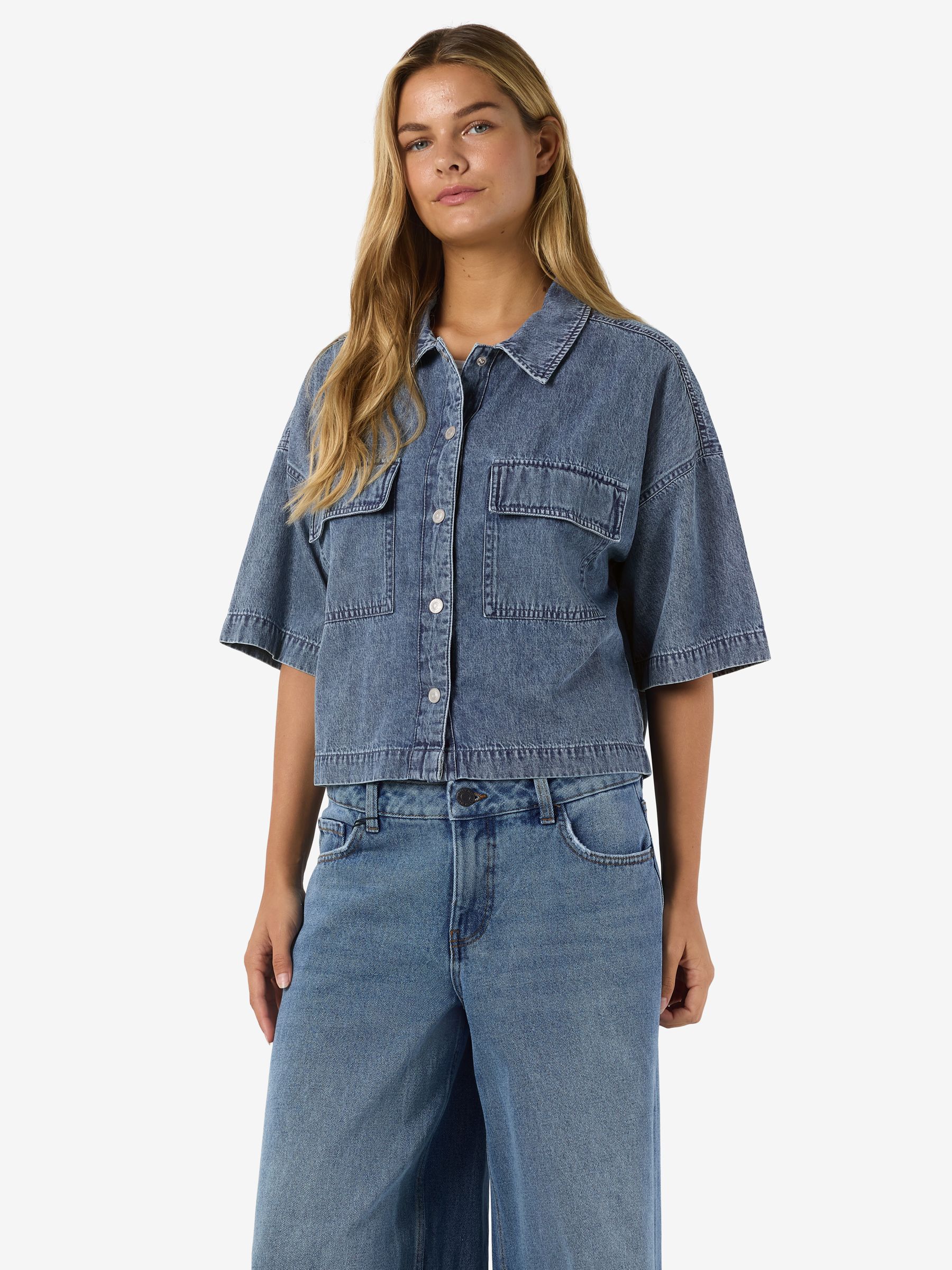 NMENZA DENIM SHIRT | Blue | NOISY MAY®