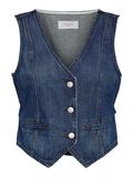 Product image thumbnail - NMSANJA  DENIM VEST, Dark Blue Denim | 2