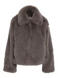 Product image thumbnail - FAUX FUR COAT, Charcoal Gray | 2