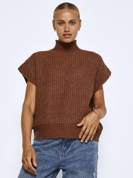 Noisy May HIGH NECK KNITTED TOP, Cappuccino, highres - 27021255_Cappuccino_007.jpg