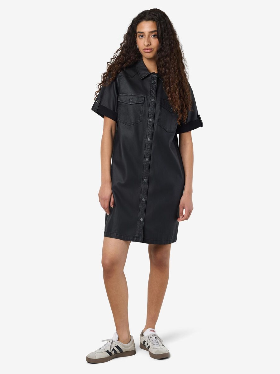 Product carousel image - COATED DENIM DRESS, Black | 2