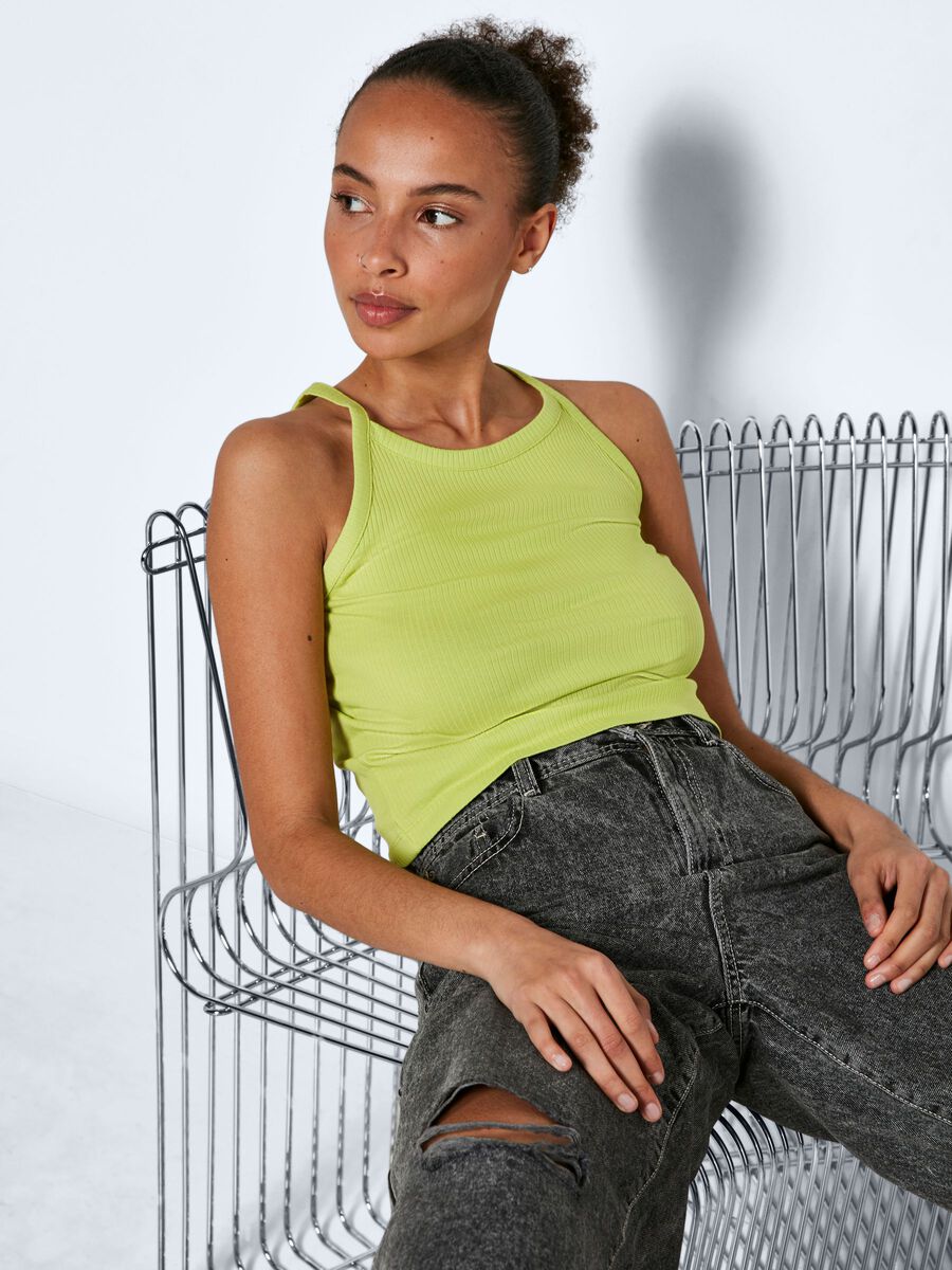 Noisy May RIBBED HALTER NECK TOP, Wild Lime, highres - 27020104_WildLime_007.jpg