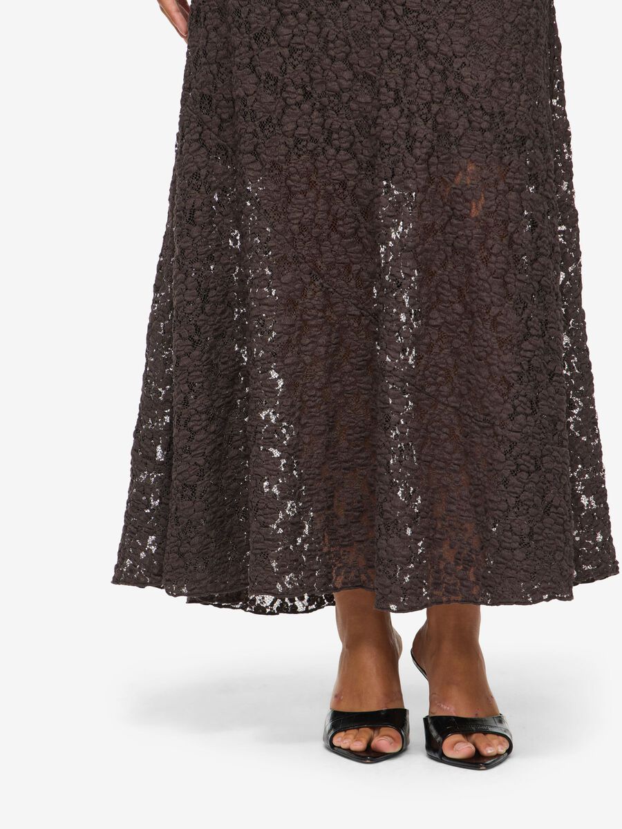 Carousel image 6 NMMIRIAM LACE MIDI DRESS, Chocolate Brown
