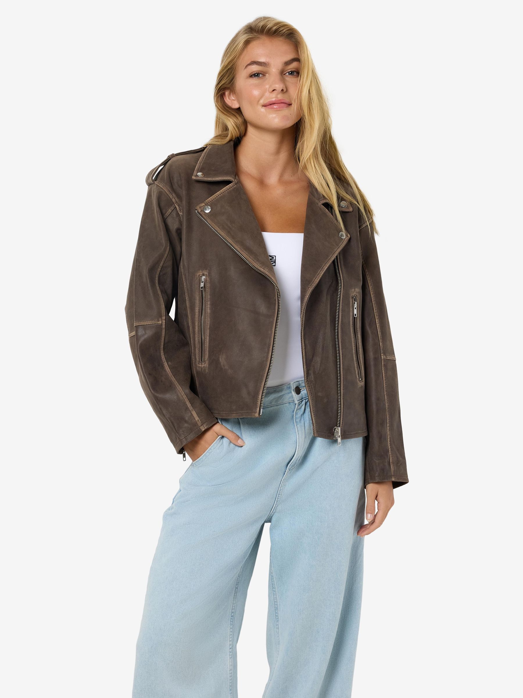 LEATHER BIKER JACKET