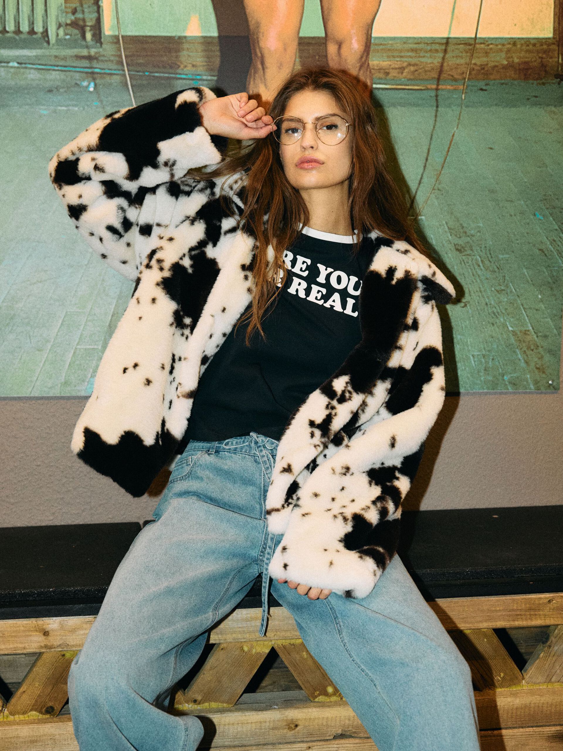 Carousel image - COW PRINT COAT, Birch | 9