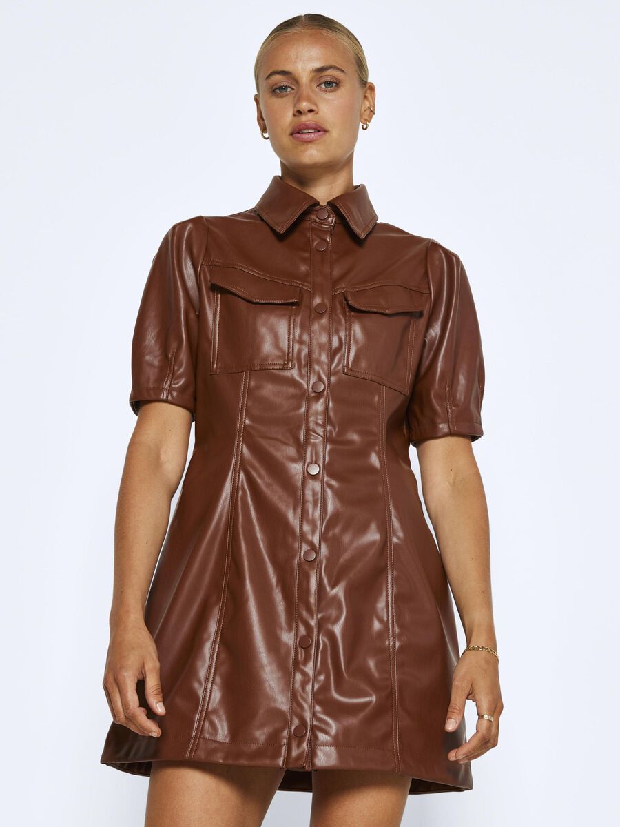 Noisy May SHORT COATED DRESS, Cappuccino, highres - 27021615_Cappuccino_007.jpg