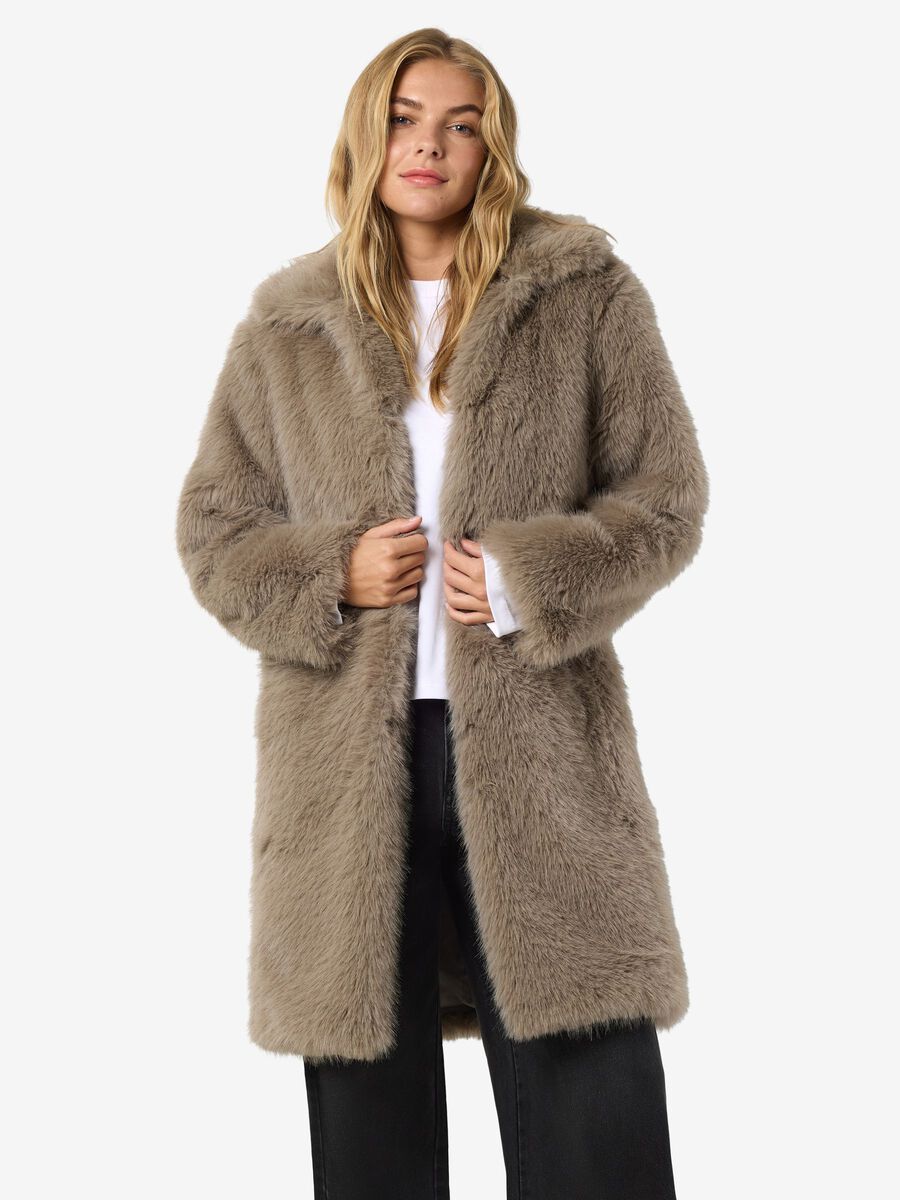 Product carousel image - FAUX FUR COAT, Aluminum | 1