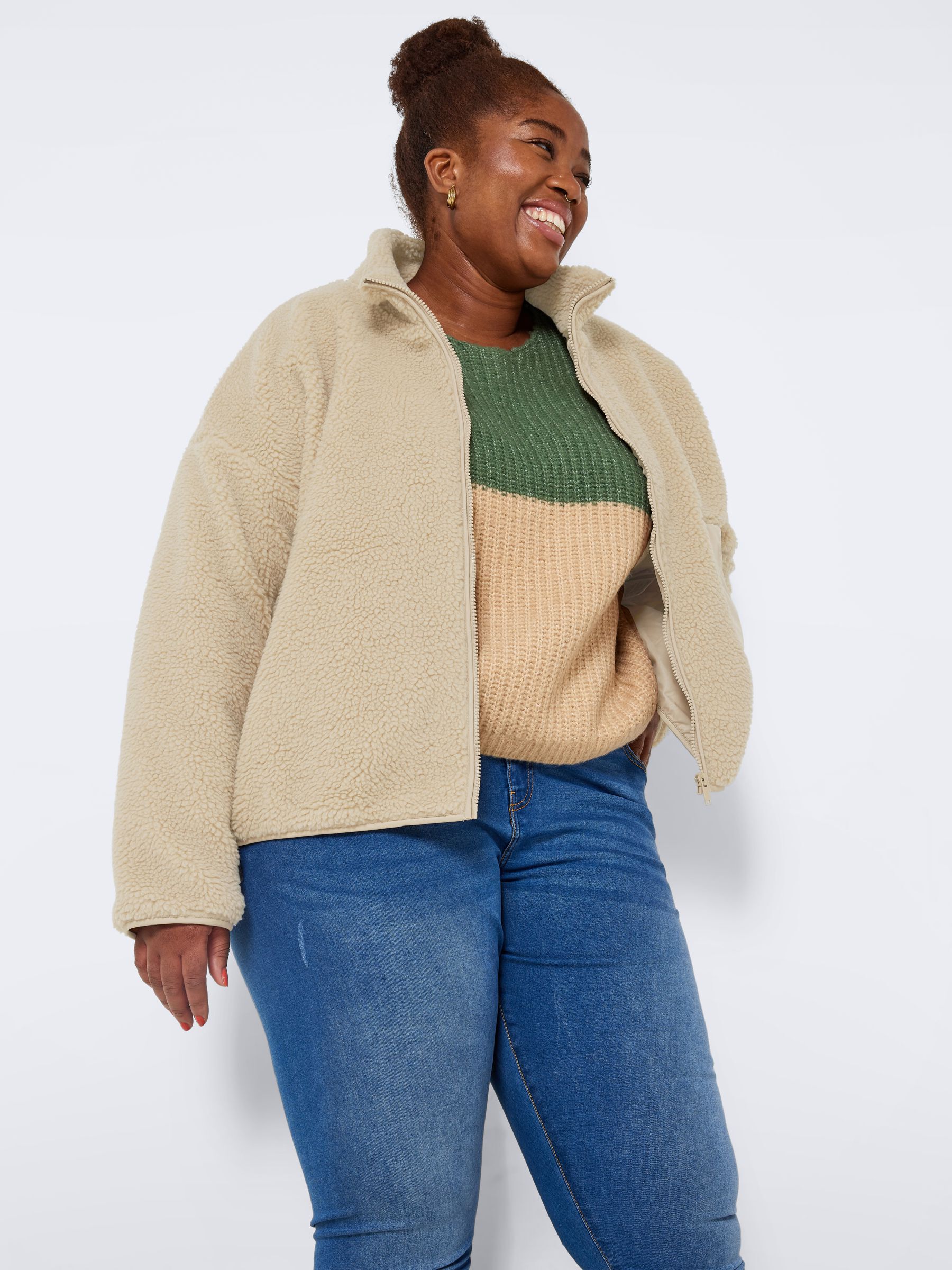 Teddy jacket plus size outlet
