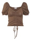 Noisy May SHORT SLEEVED RUCHED TOP, Pinecone, highres - 27022031_Pinecone_001.jpg