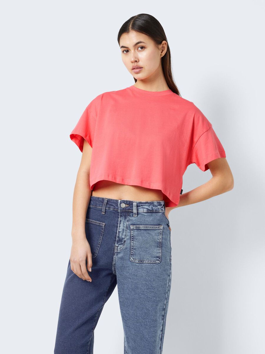 Noisy May SHORT SLEEVED SEMI CROPPED TOP, Sun Kissed Coral, highres - 27023863_SunKissedCoral_003.jpg