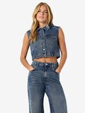 Product image thumbnail - NMKETTIE DENIM VEST, Medium Blue Denim | 1