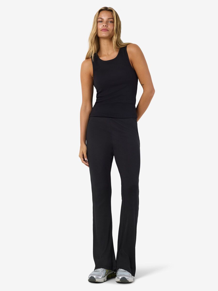Product carousel image - HIGH WAIST FLARED TROUSERS, Black | 2