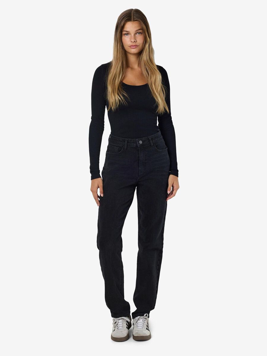 Noisy May NMDAISY MOM JEANS, Black Denim, highres - 27032319_BlackDenim_007.jpg