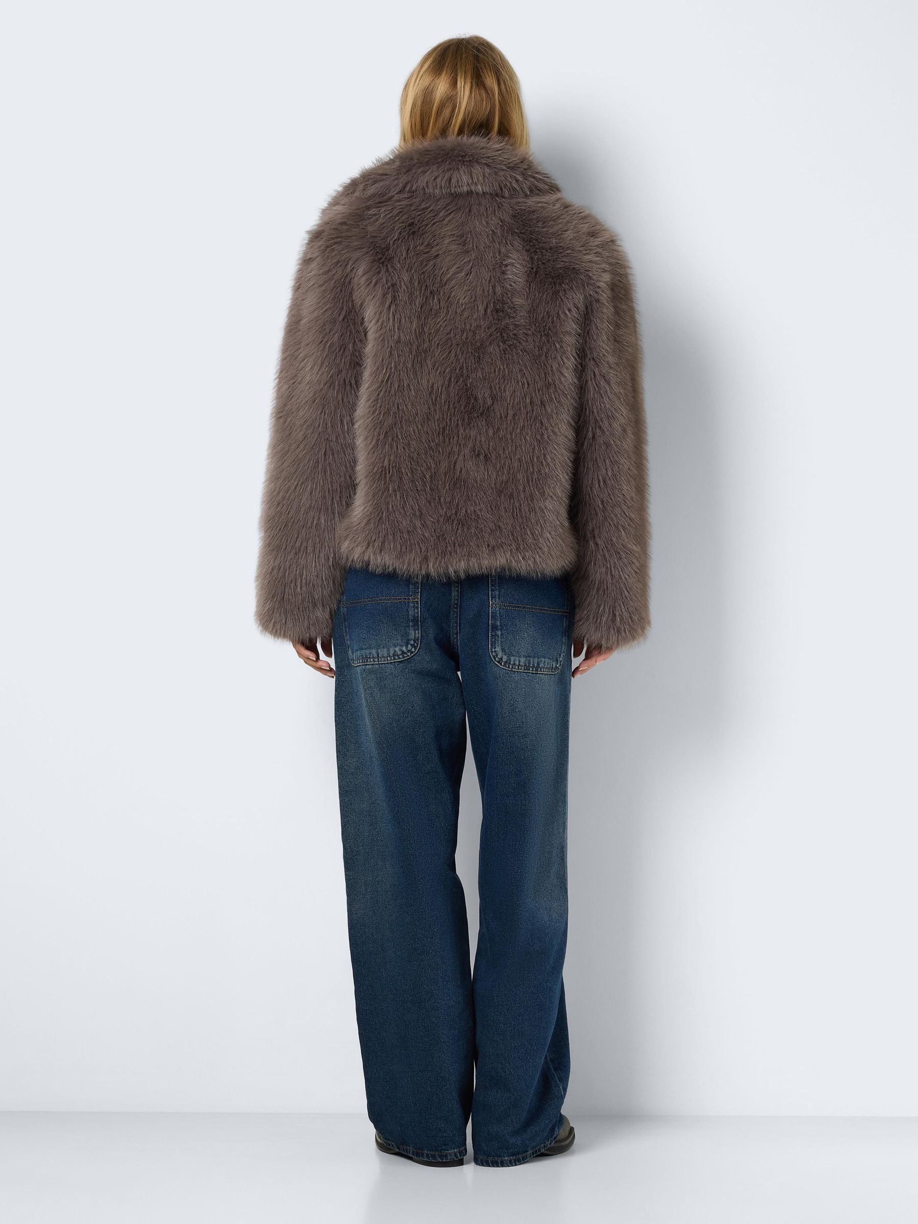 Charcoal faux fur coat hotsell