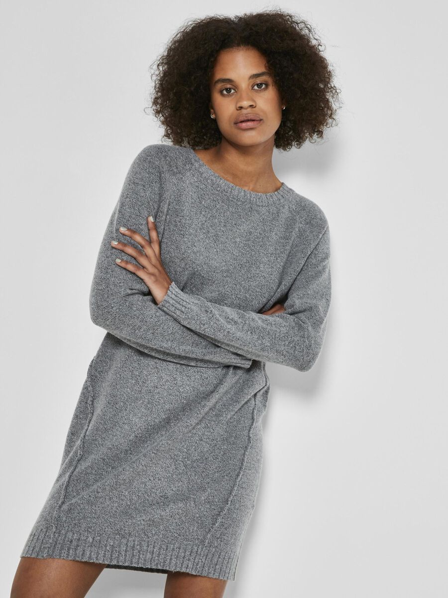 Noisy May LONGSLEEVE GEBREIDE JURK, Medium Grey Melange, highres - 27017086_MediumGreyMelange_007.jpg