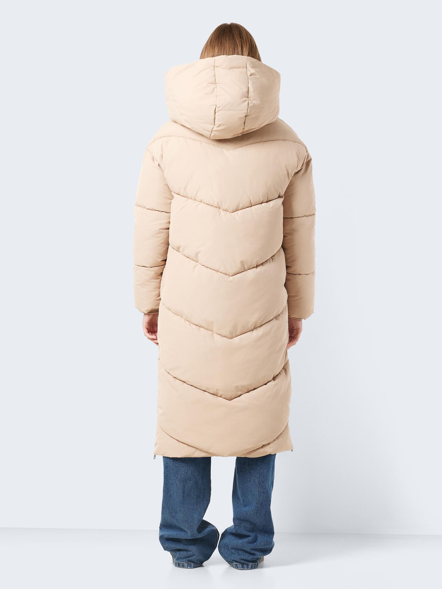 Monki hooded midi puffer coat hotsell