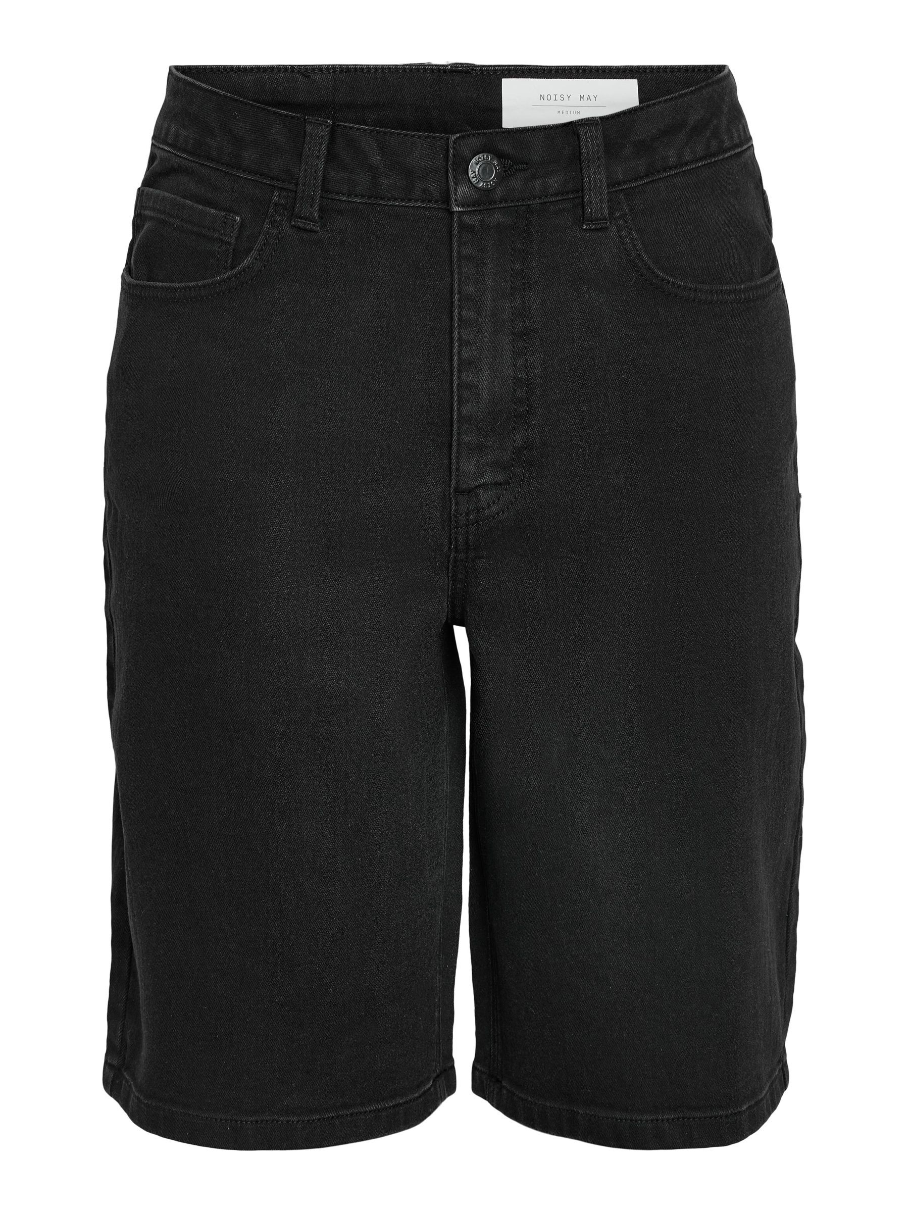 Black long jean shorts on sale