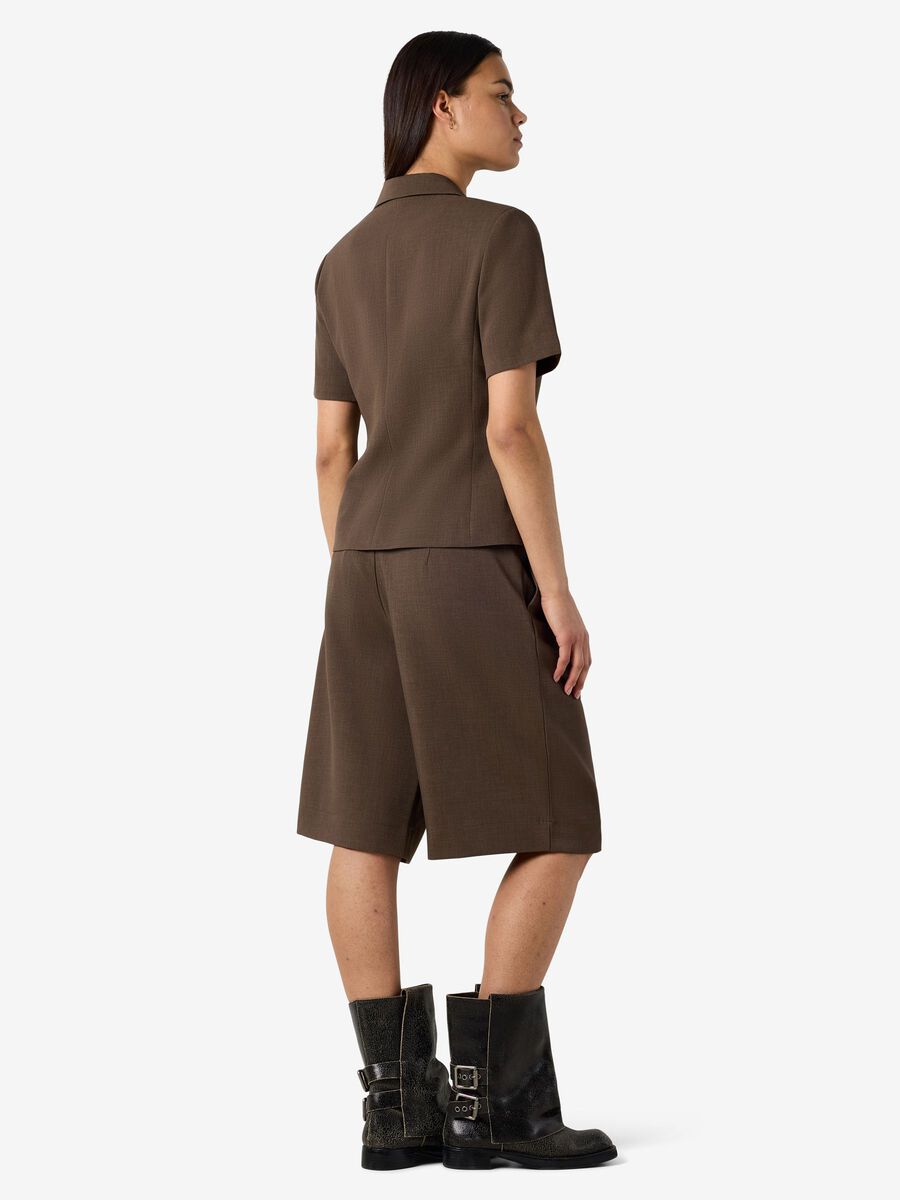 Carousel image - NMMONNA SHORT SLEEVES BLAZER, Chocolate Brown | 3