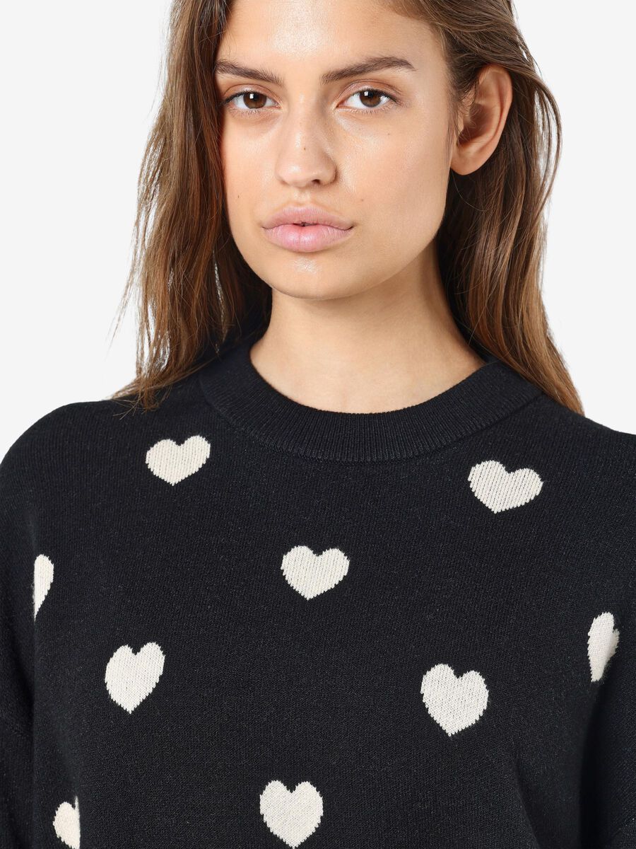 Carousel image - STICKAT MÖNSTER TRÖJA, Black | 5