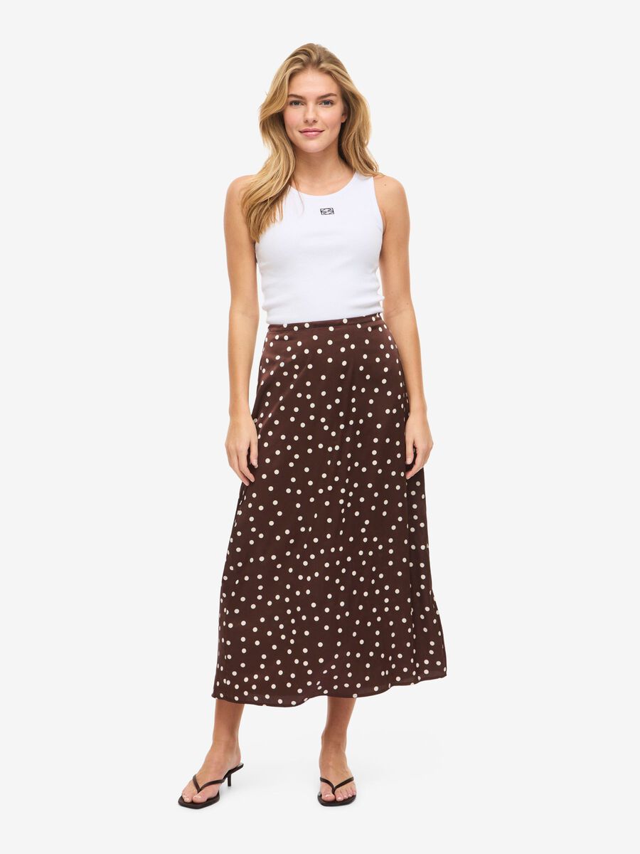 Carousel image - EN SATIN JUPE MI-LONGUE, Chocolate Brown | 3