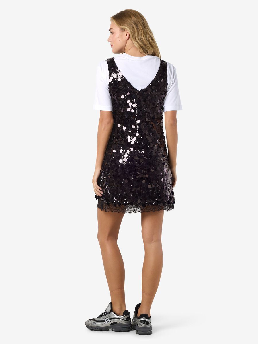 Carousel image - SEQUIN MINI DRESS, Black | 3