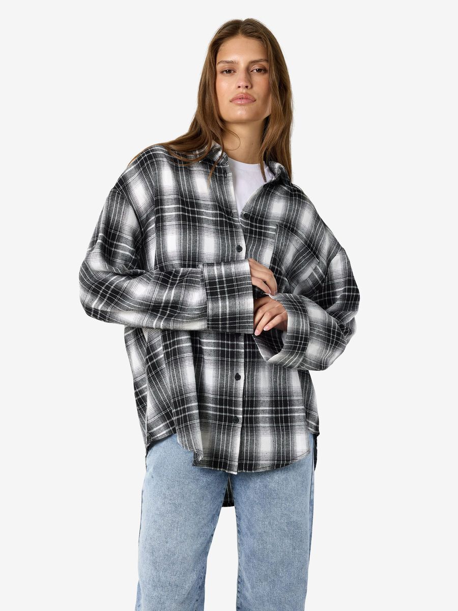 Carousel image - NMZOE CHECKED SHIRT, Black | 6