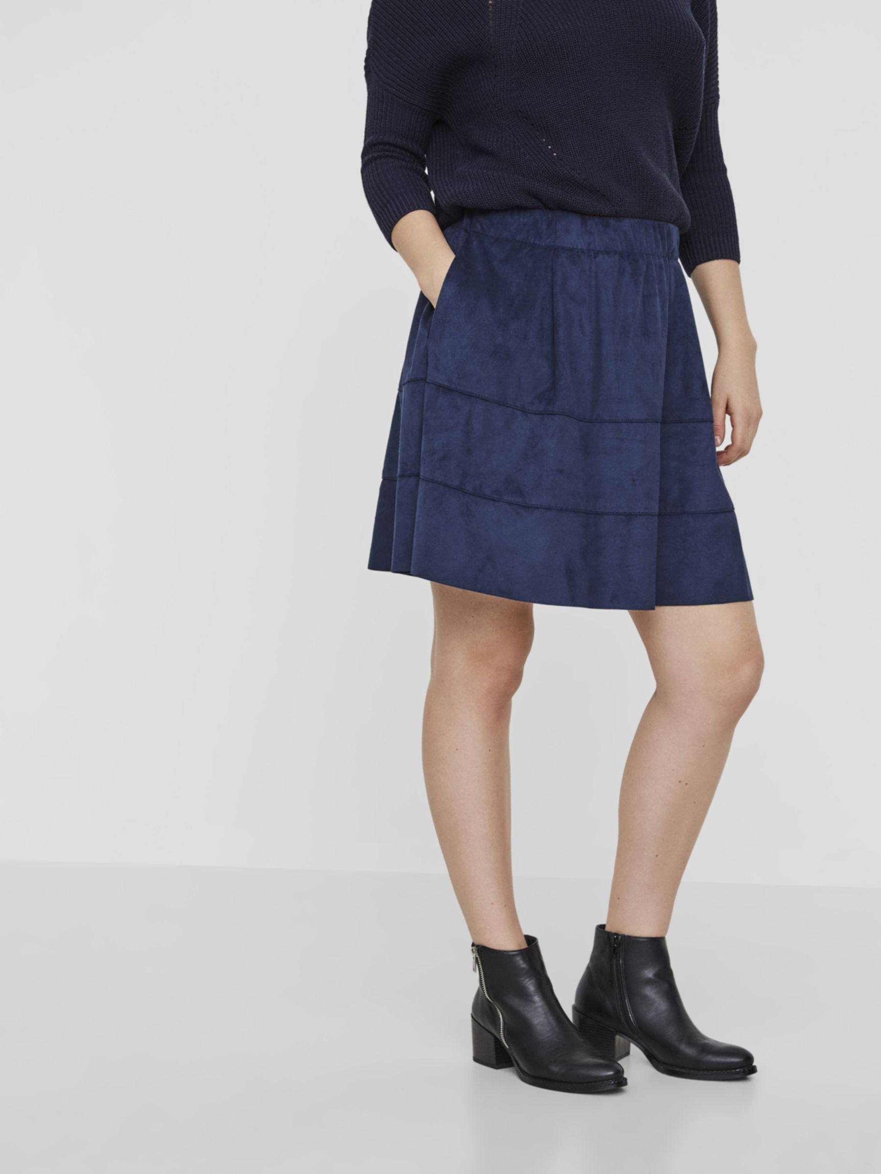 FAUX SUEDE SKIRT Blue NOISY MAY