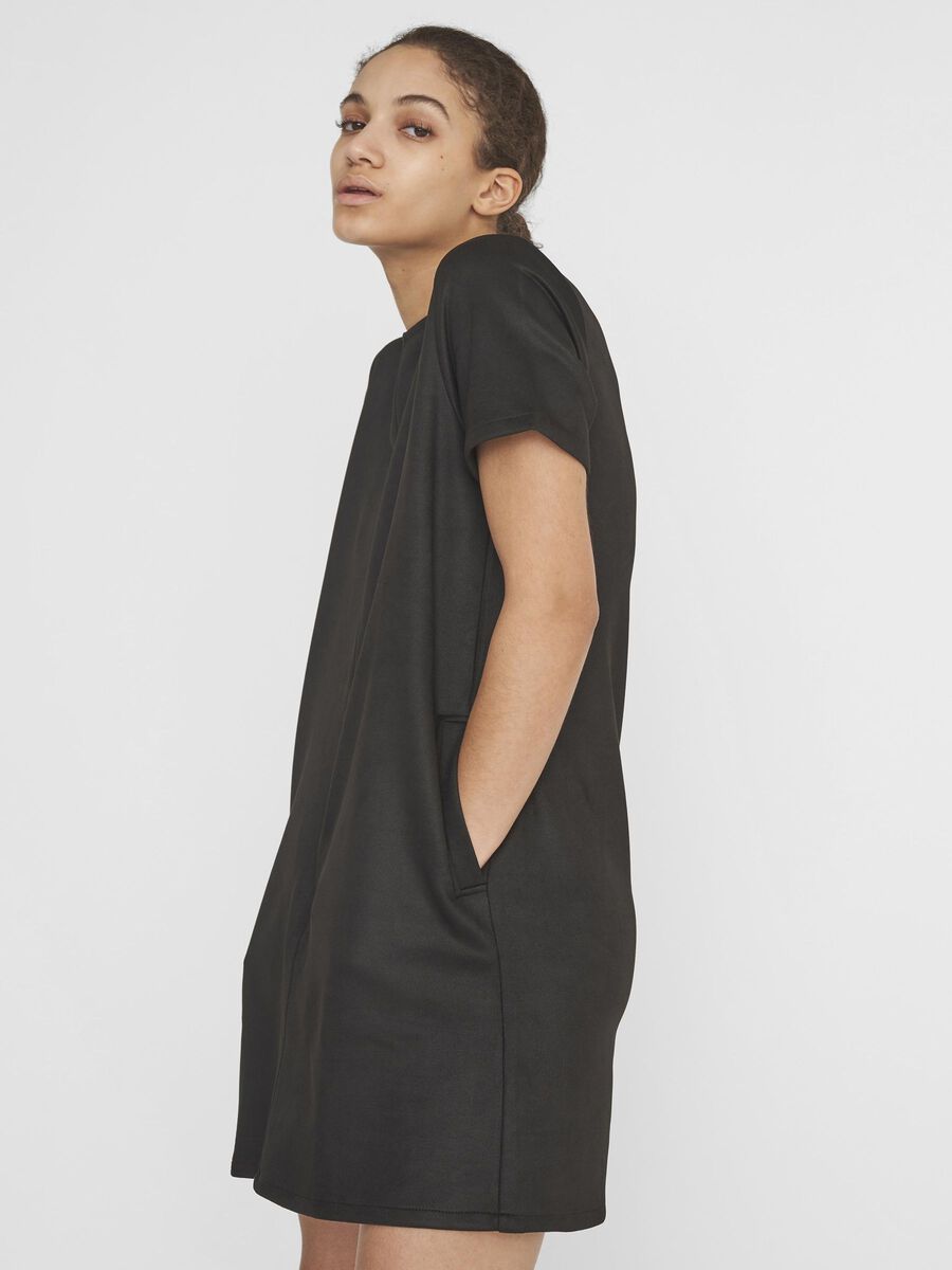 FAUX SUEDE DRESS, Black, highres