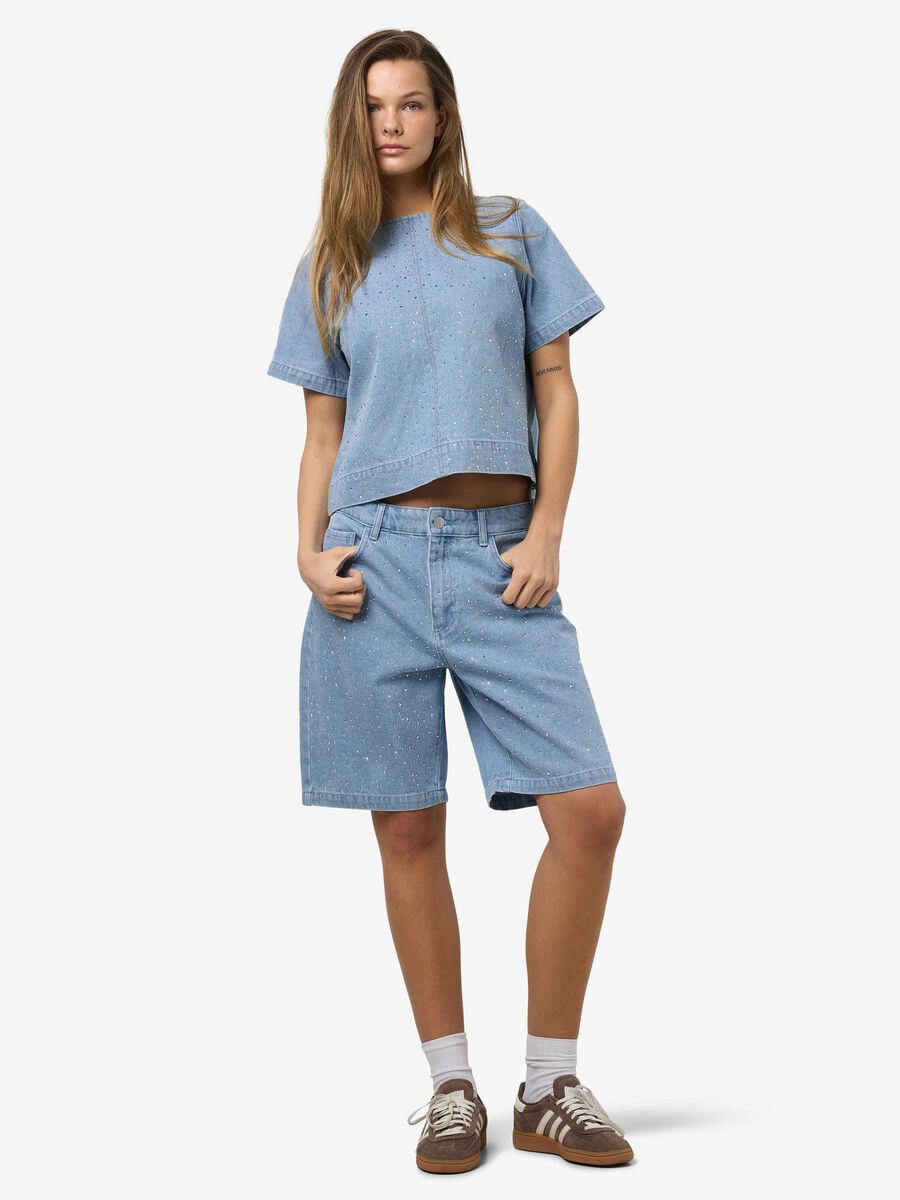 Noisy May RHINESTONE DENIM SHORTS, Light Blue Denim, highres - 27036690_LightBlueDenim_007.jpg