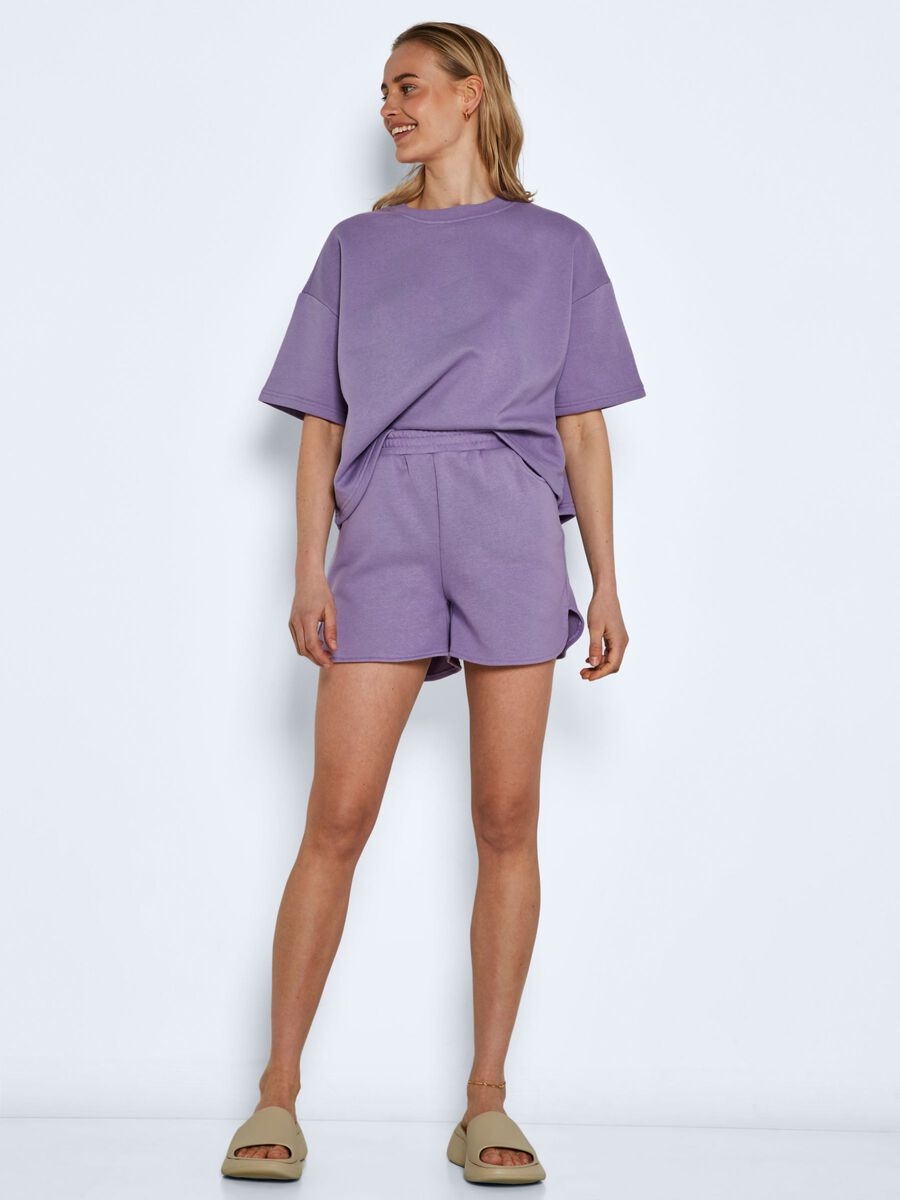 Noisy May HIGH WAISTED SWEAT SHORTS, Chalk Violet, highres - 27020282_ChalkViolet_004.jpg