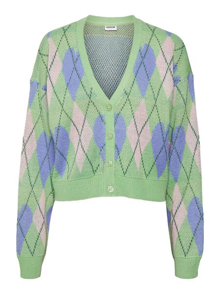 Noisy May CURVE CHEQUERED KNITTED CARDIGAN, Absinthe Green, highres - 27024970_AbsintheGreen_1021080_001.jpg