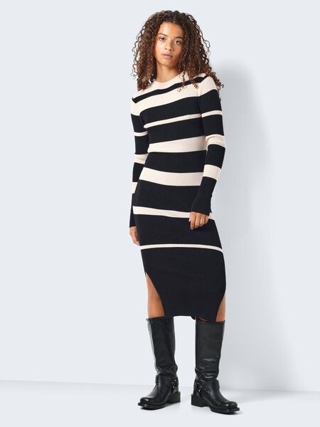 Noisy May STRIPED KNITTED DRESS, Black, highres - 27030340_Black_1104767_007.jpg