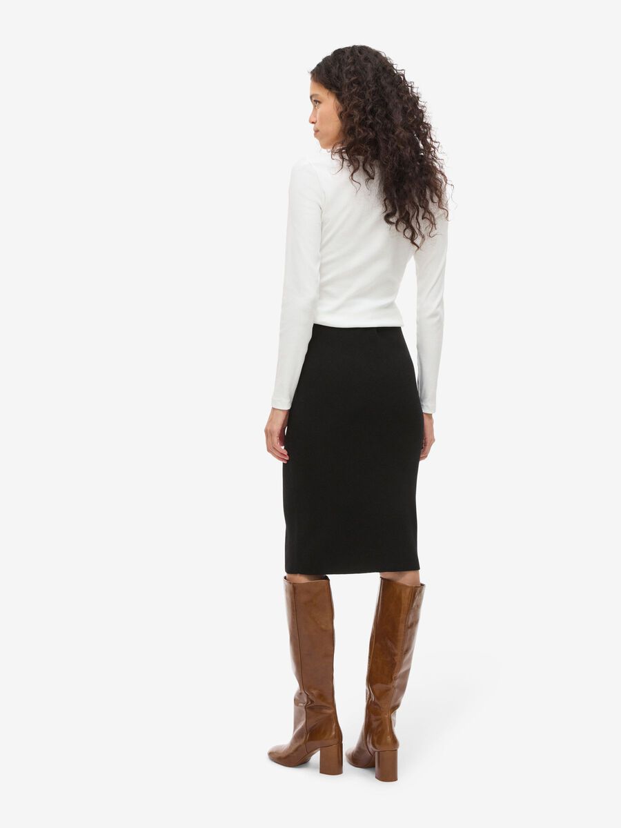 Carousel image - KNITTED MIDI SKIRT, Black | 4