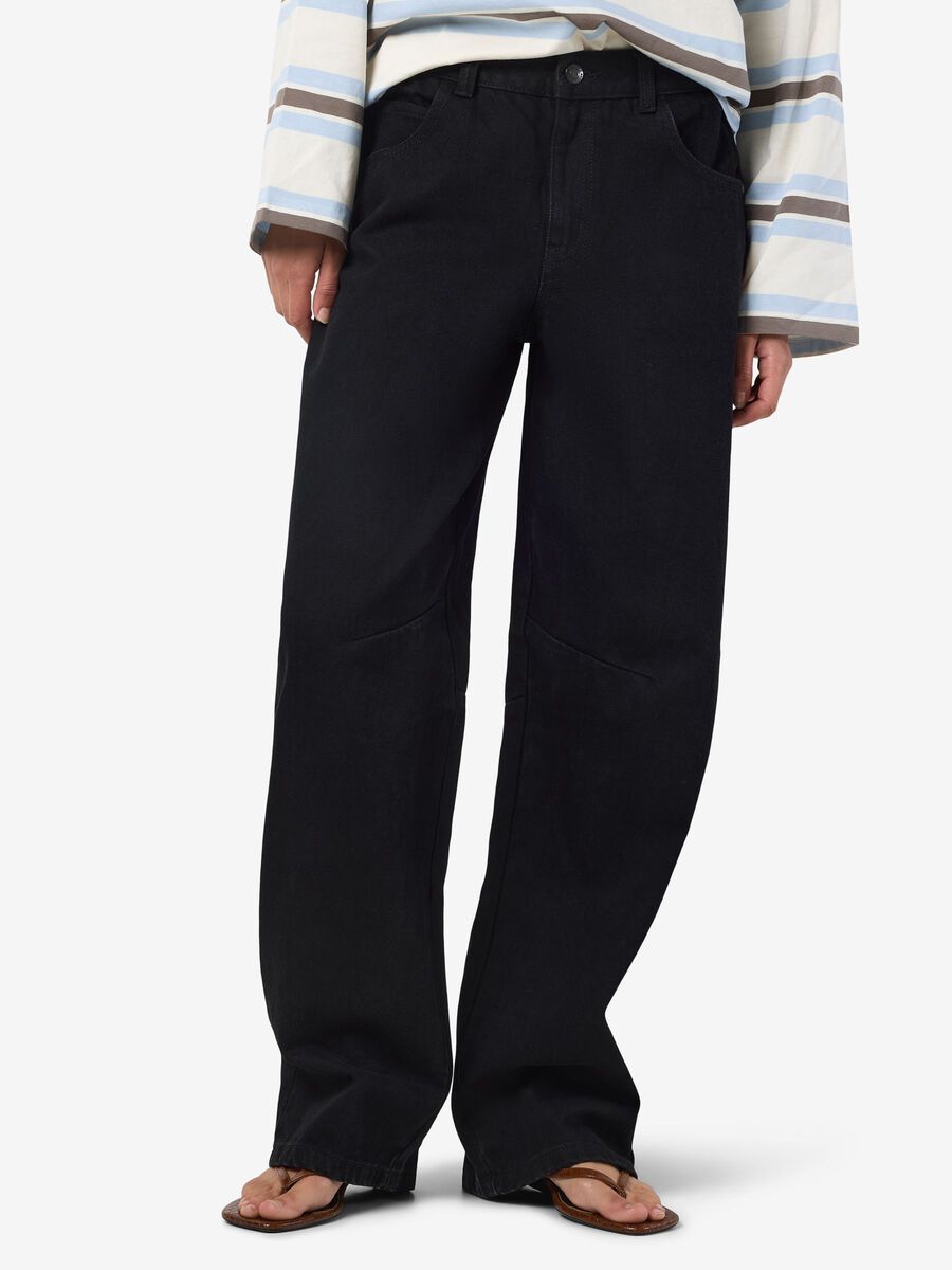 Product tile image - NMHAZAL BARREL FIT JEANS, Black | 27036739_Black