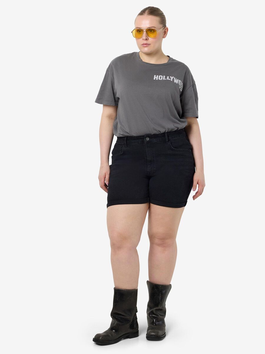 Noisy May CURVE SLIM FIT DENIM SHORT, Black, highres - 27030542_Black_007.jpg