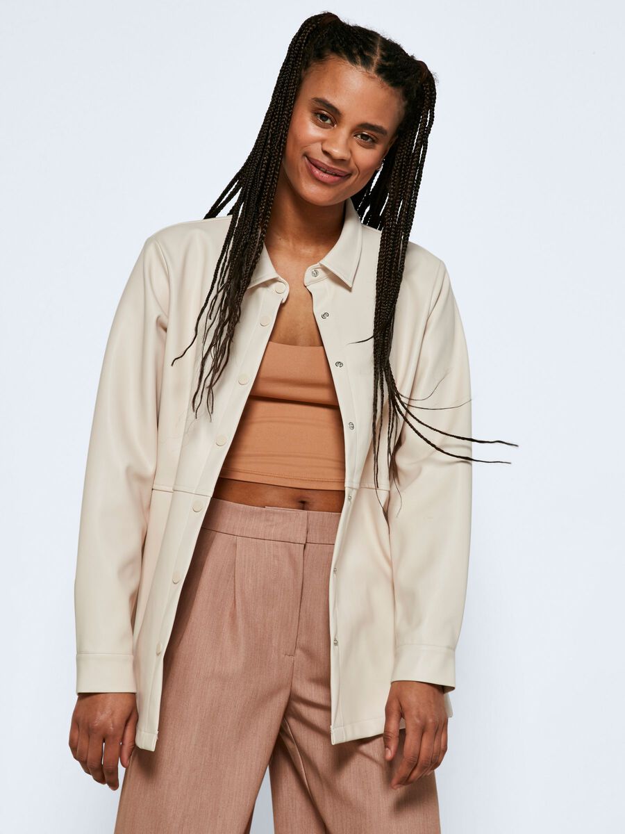 Noisy May OVERSIZE COATED SHIRT, Crystal Gray, highres - 27018043_CrystalGray_007.jpg