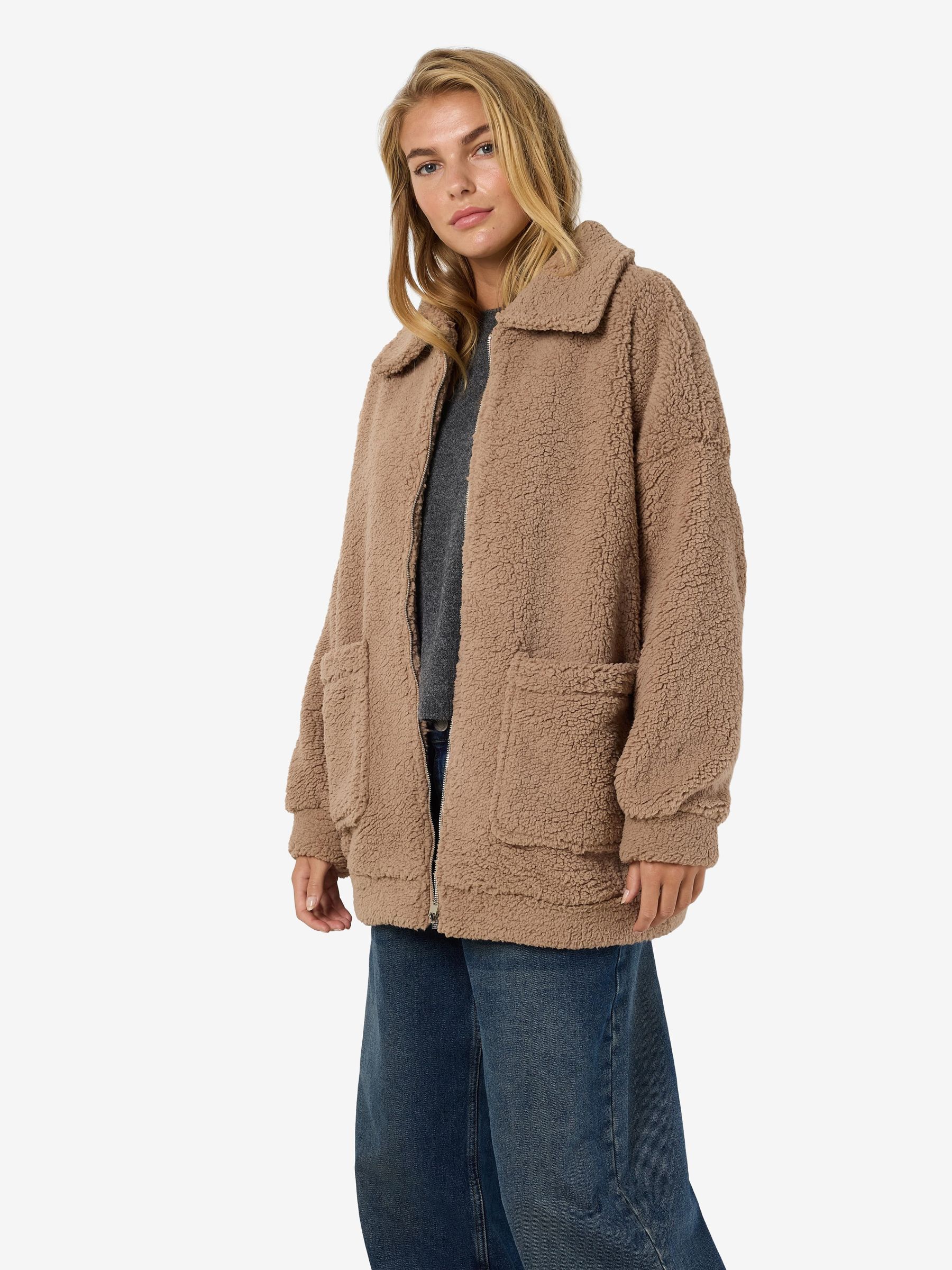 Fuzzy teddy bear jacket with hood store