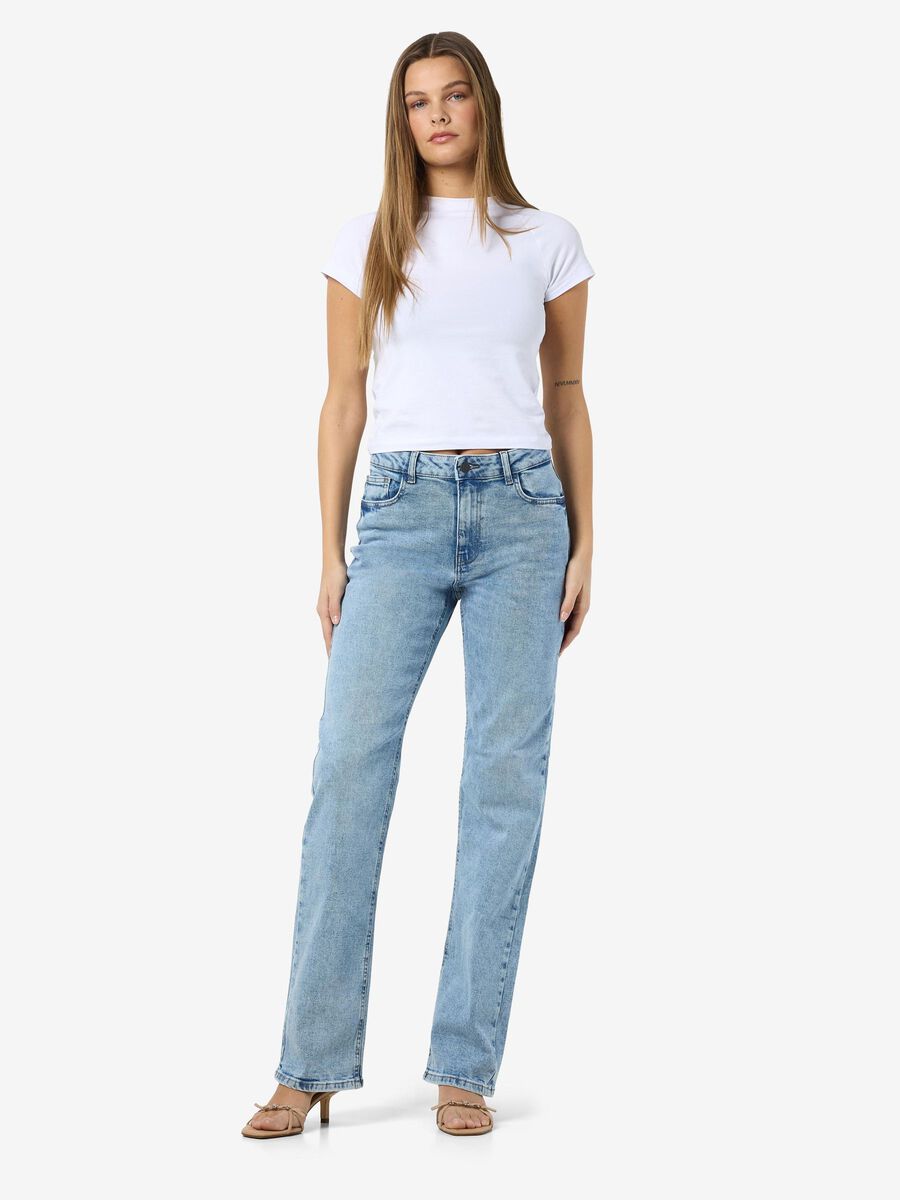 Noisy May NMMONICA STRAIGHT FIT JEANS, Light Blue Denim, highres - 27032650_LightBlueDenim_004.jpg