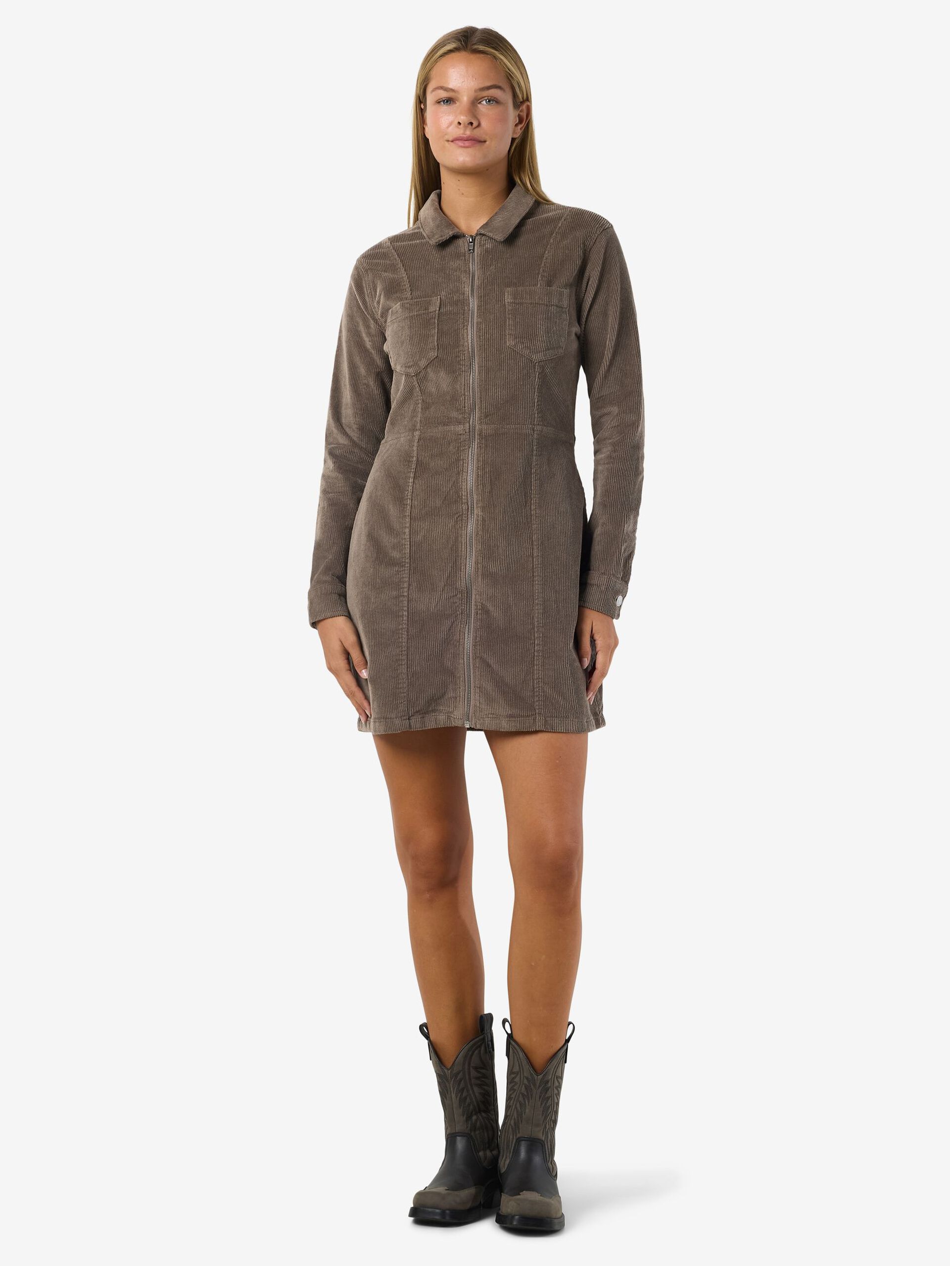 Carousel image - CORDUROY MINI DRESS, Morel | 4