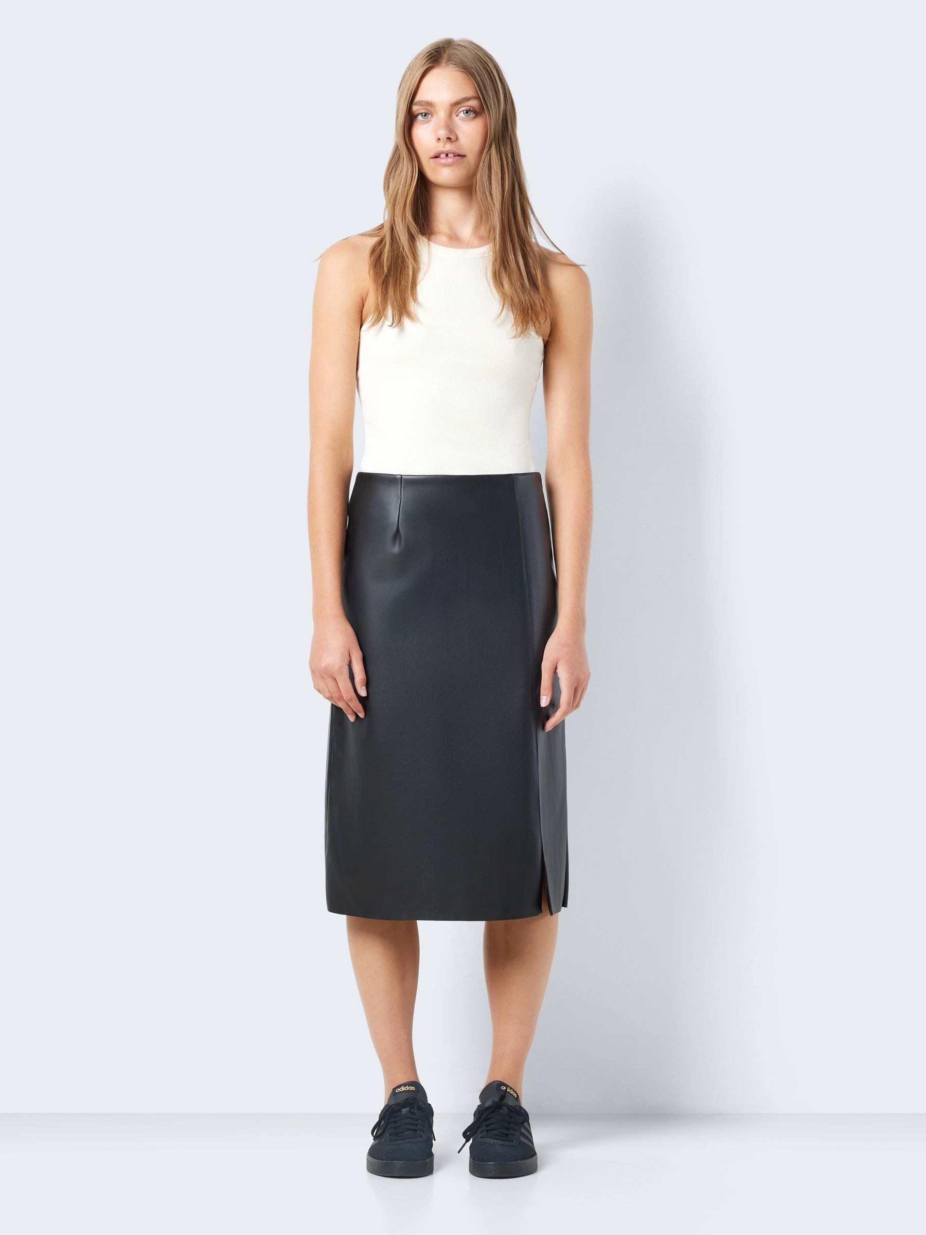 Faux leather midi pencil skirt best sale
